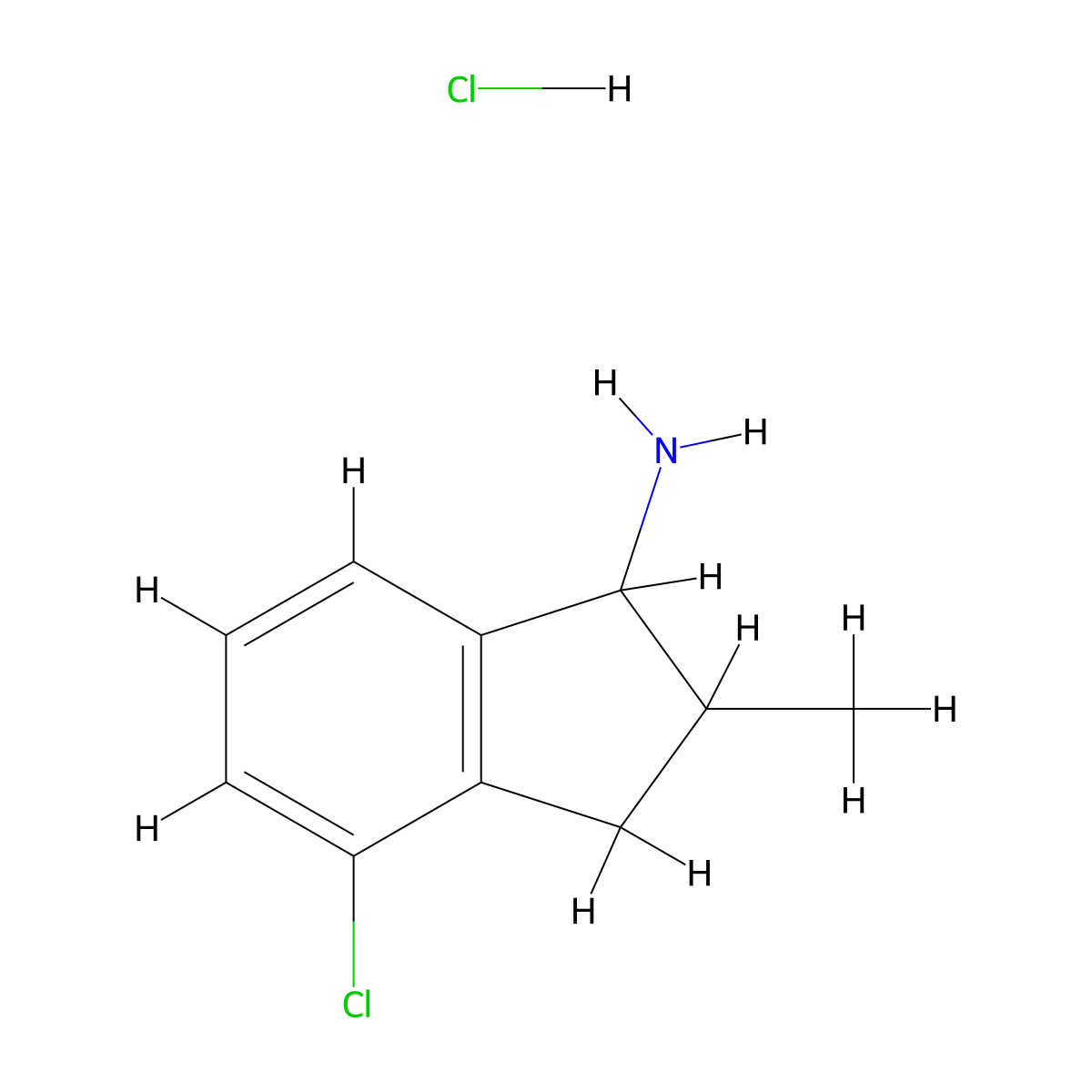 4-chloro-2-methyl-2,3-dihydro-1H-inden-1-amine hydrochloride molecular structure, CAS 2193064-33-2