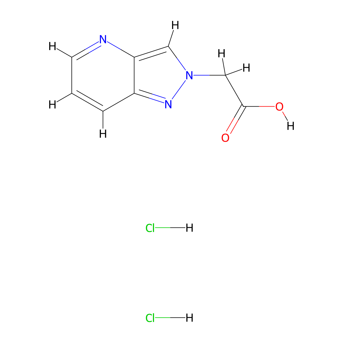 2-{2H-pyrazolo[4,3-b]pyridin-2-yl}acetic acid dihydrochloride molecular structure, CAS 2193064-38-7