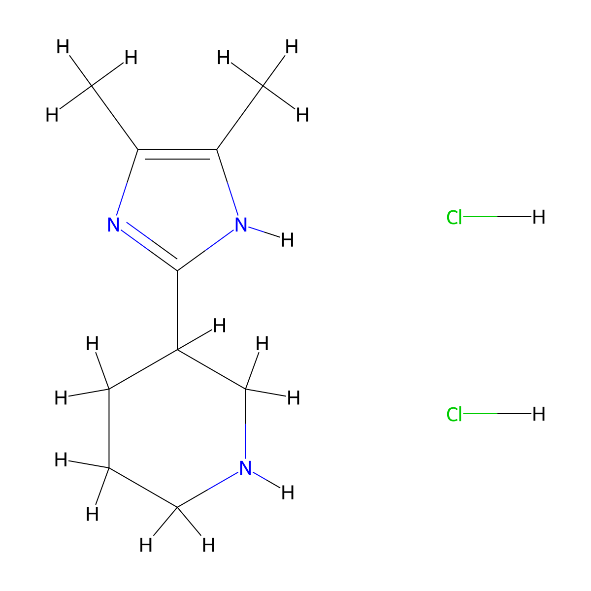 3-(4,5-Dimethyl-1H-imidazol-2-yl)piperidine dihydrochloride molecular structure, CAS 2193064-44-5