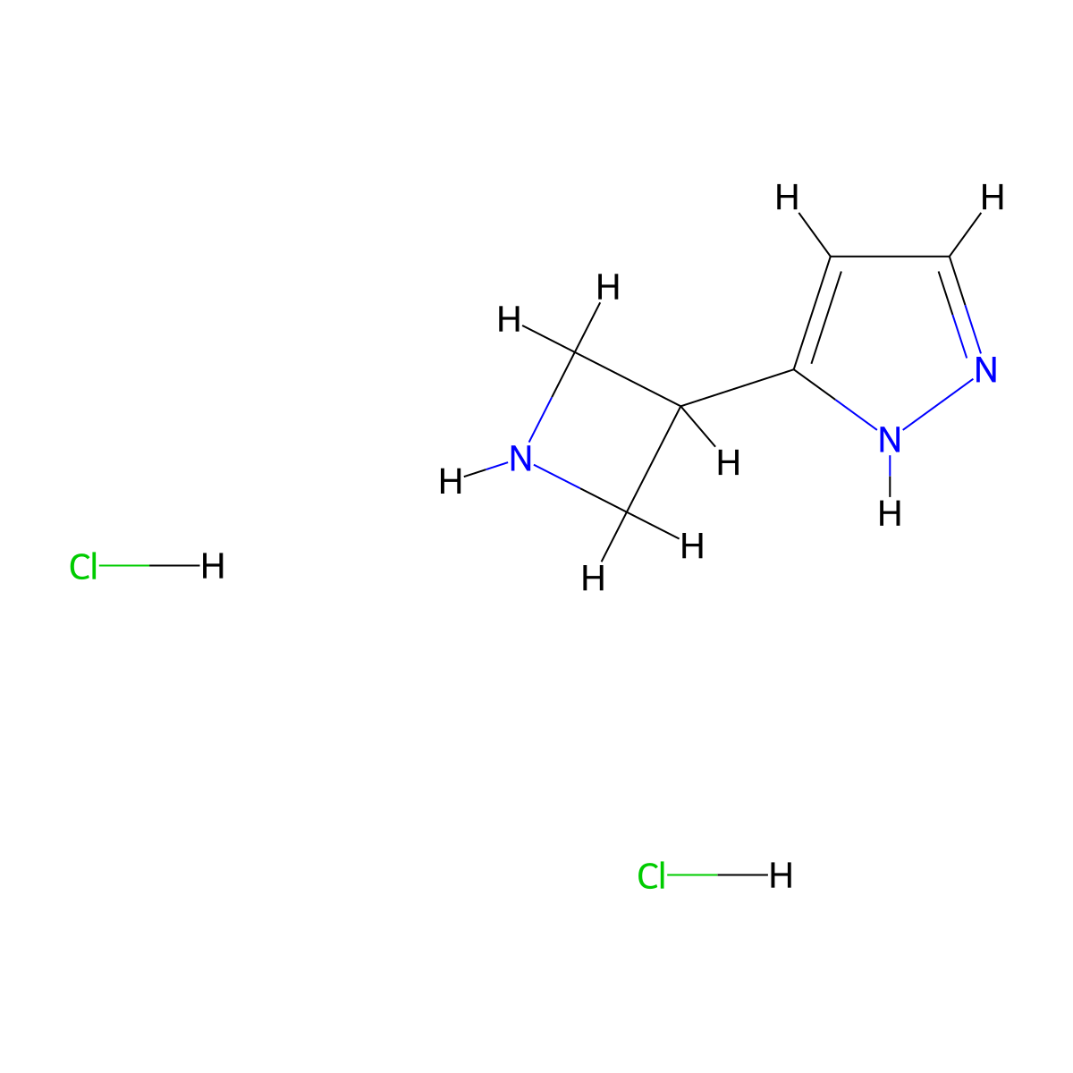 3-(azetidin-3-yl)-1H-pyrazole dihydrochloride molecular structure, CAS 2193064-49-0