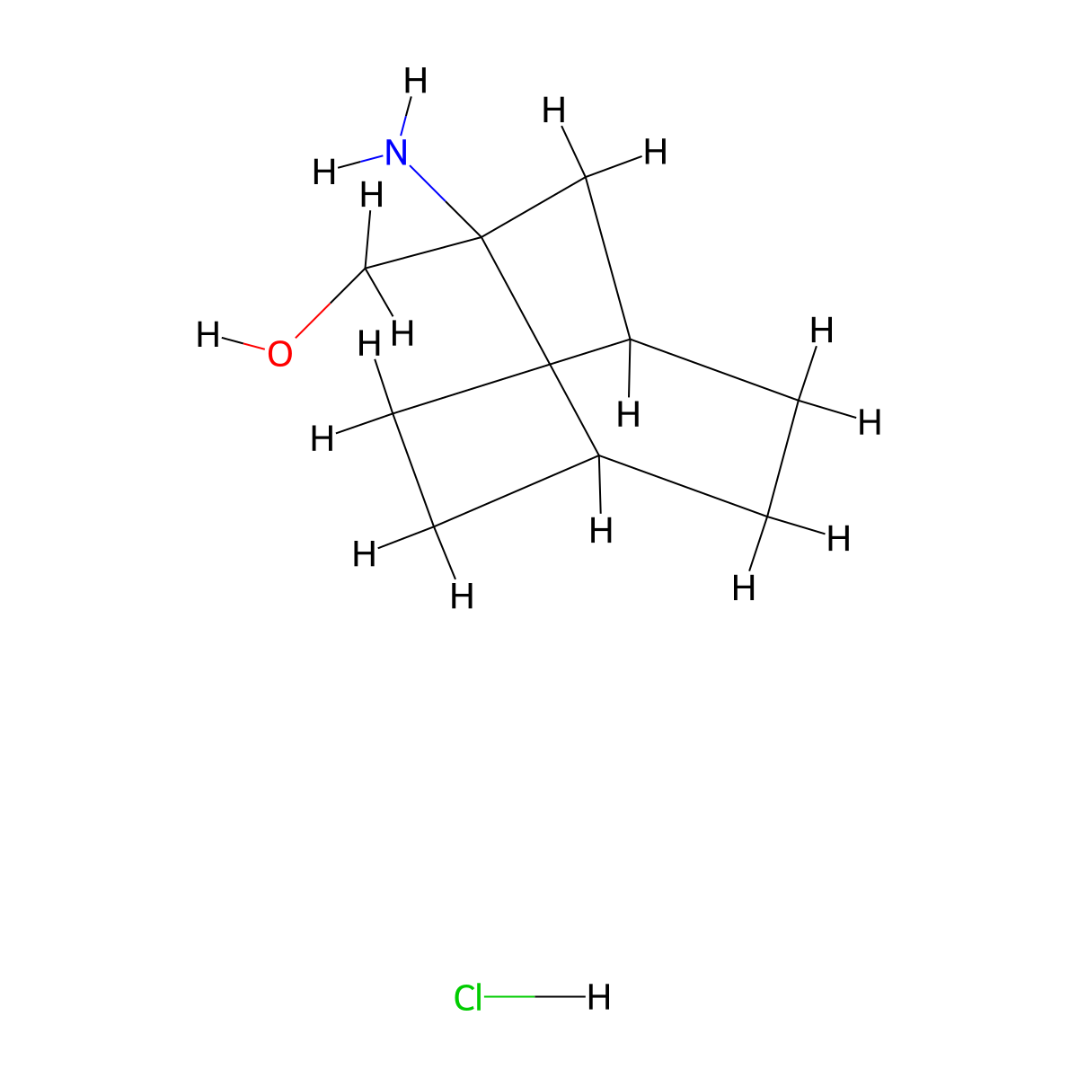 {2-Aminobicyclo[2.2.2]octan-2-yl}methanol hydrochloride molecular structure, CAS 2193064-51-4