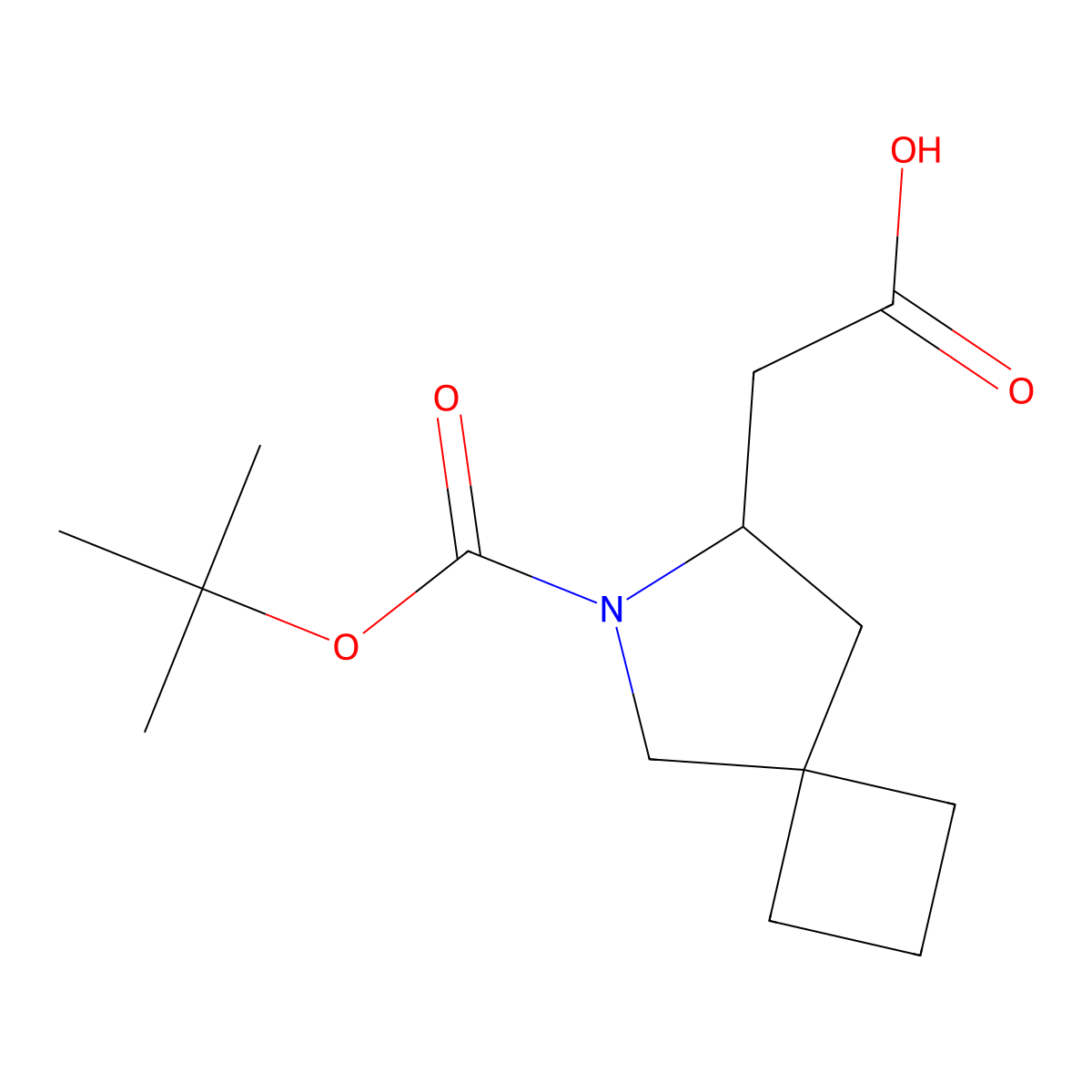 2-{6-[(Tert-butoxy)carbonyl]-6-azaspiro[3.4]octan-7-yl}acetic acid molecular structure, CAS 2193064-55-8