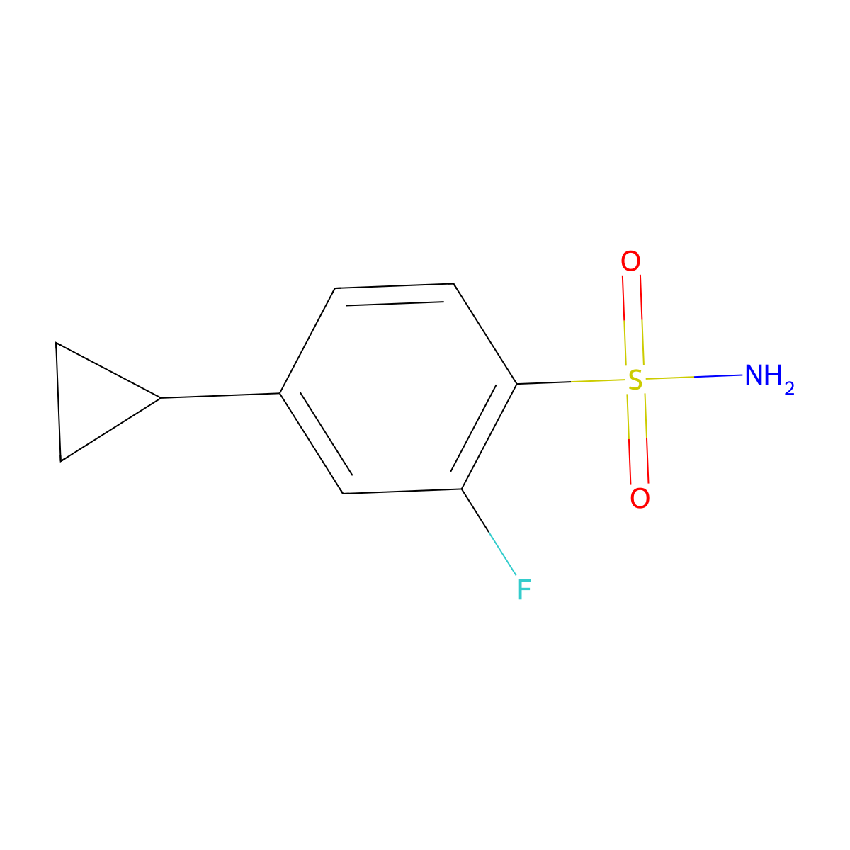 4-Cyclopropyl-2-fluorobenzenesulfonamide molecular structure, CAS 2193064-69-4