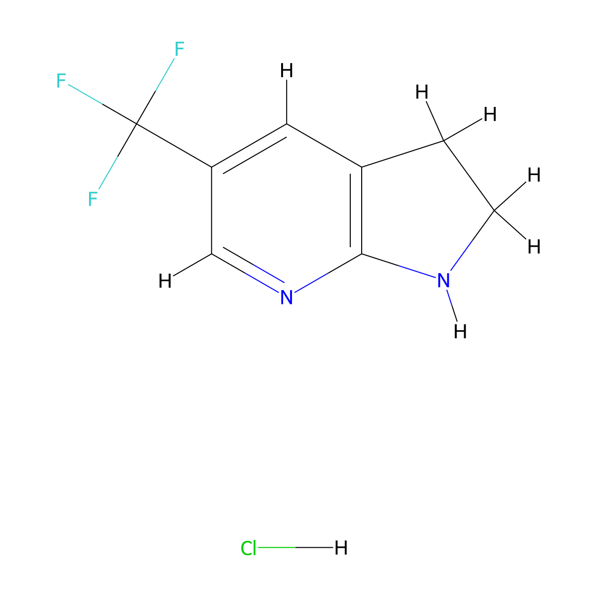 5-(Trifluoromethyl)-2,3-dihydro-1H-pyrrolo[2,3-b]pyridine hydrochloride molecular structure, CAS 2193065-03-9