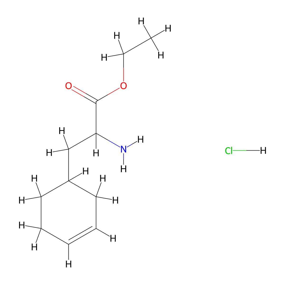Ethyl 2-amino-3-(cyclohex-3-en-1-yl)propanoate hydrochloride molecular structure, CAS 2193065-05-1