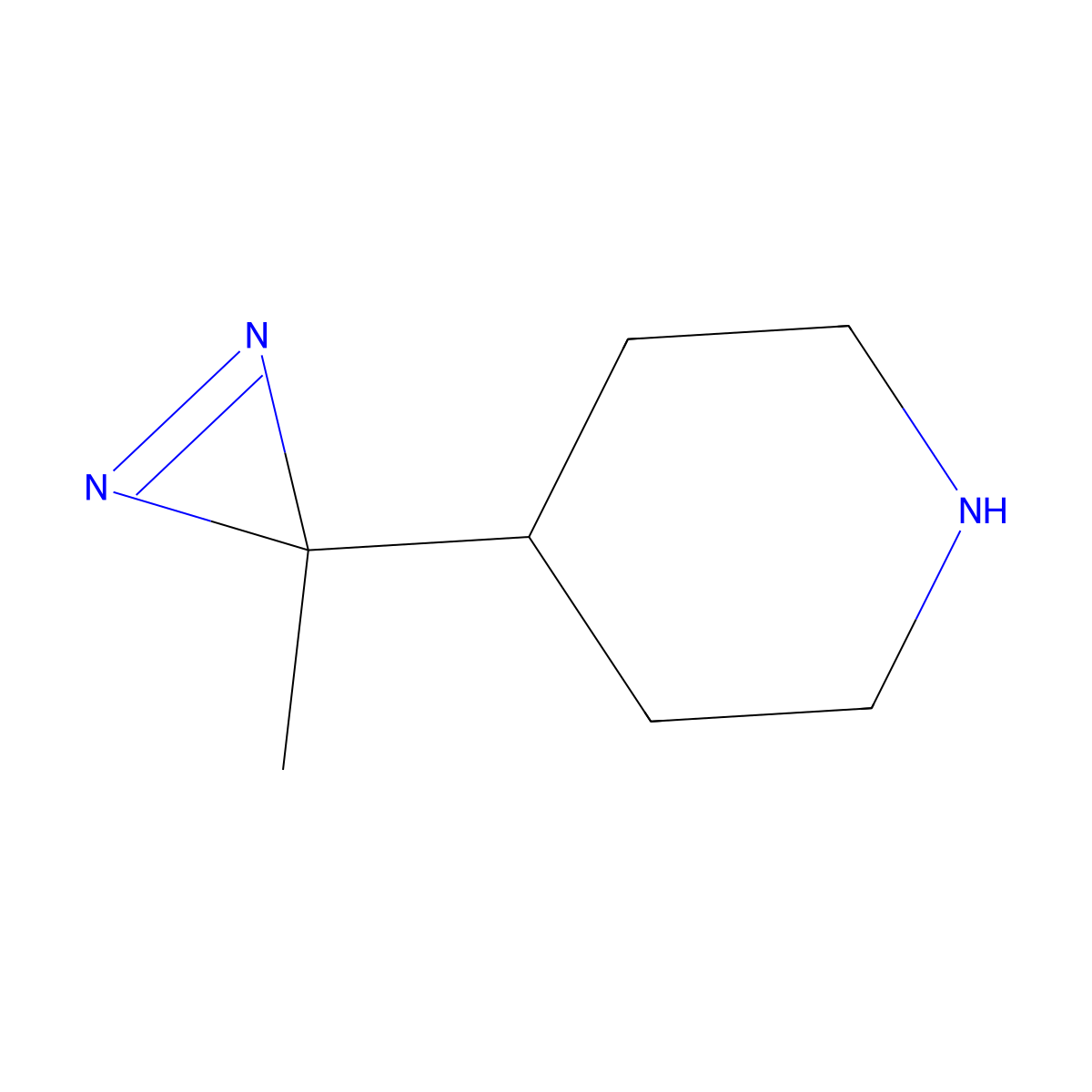 4-(3-methyl-3H-diazirin-3-yl)piperidine molecular structure, CAS 2193065-07-3