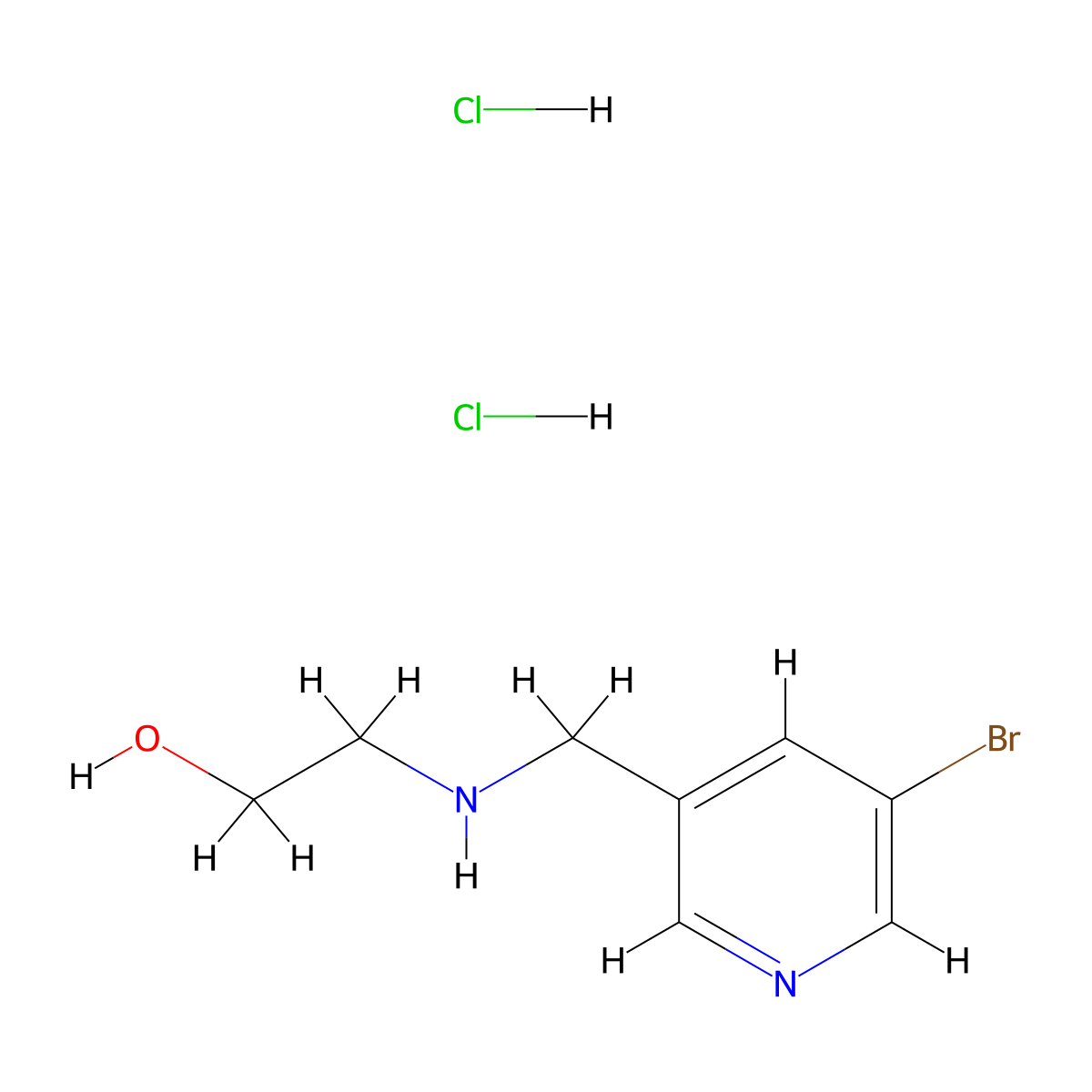 2-{[(5-Bromopyridin-3-yl)methyl]amino}ethan-1-ol dihydrochloride molecular structure, CAS 2193065-15-3