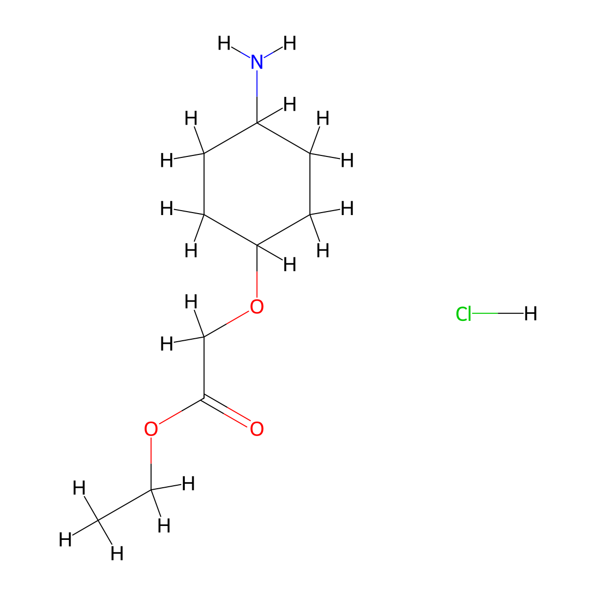 Ethyl 2-[(4-aminocyclohexyl)oxy]acetate hydrochloride molecular structure, CAS 2193065-18-6