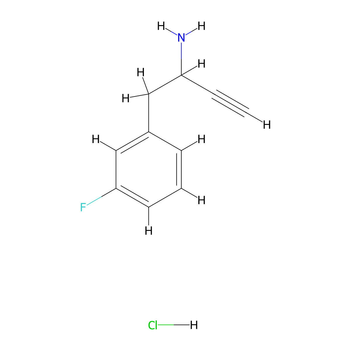 1-(3-Fluorophenyl)but-3-yn-2-amine hydrochloride molecular structure, CAS 2193065-31-3