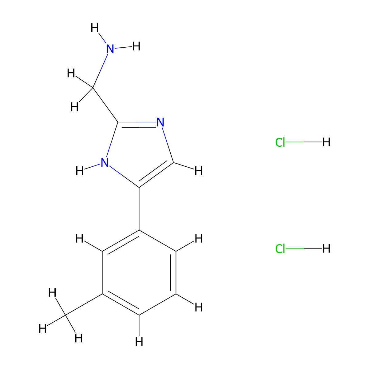 1-(4-(3-methylphenyl)-1H-imidazol-2-yl)methanamine dihydrochloride molecular structure, CAS 2193065-35-7