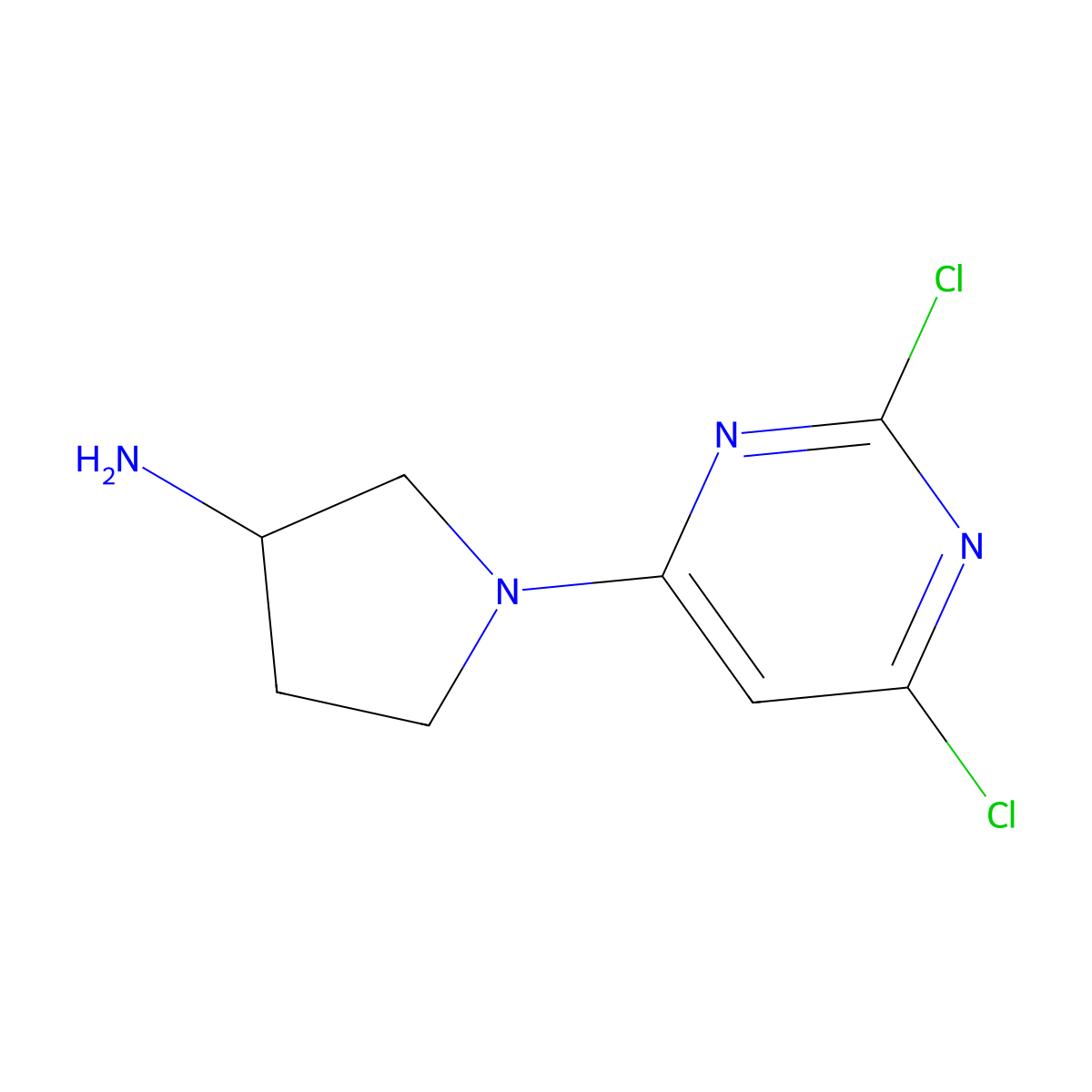 1-(2,6-Dichloropyrimidin-4-yl)pyrrolidin-3-amine molecular structure, CAS 2193065-37-9