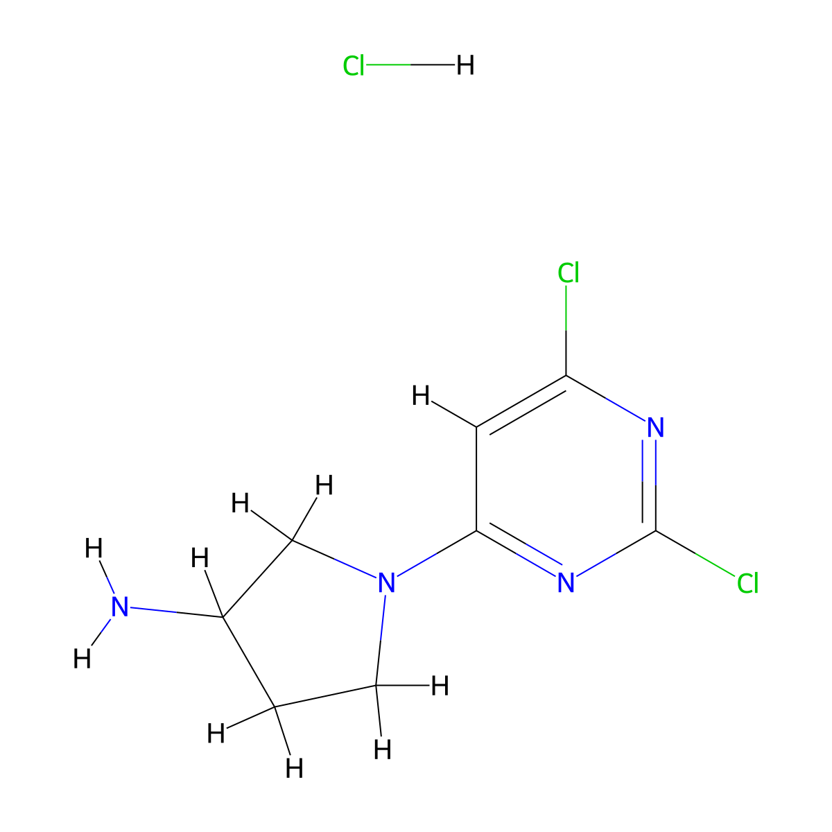 1-(2,6-Dichloropyrimidin-4-yl)pyrrolidin-3-amine hydrochloride molecular structure, CAS 2193065-38-0