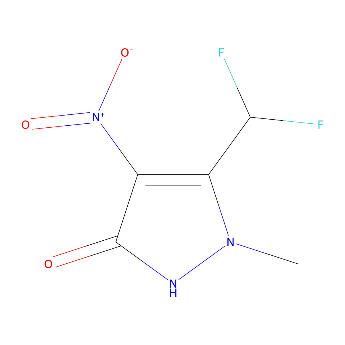 5-(Difluoromethyl)-1-methyl-4-nitro-1H-pyrazol-3-ol molecular structure, CAS 2193065-39-1
