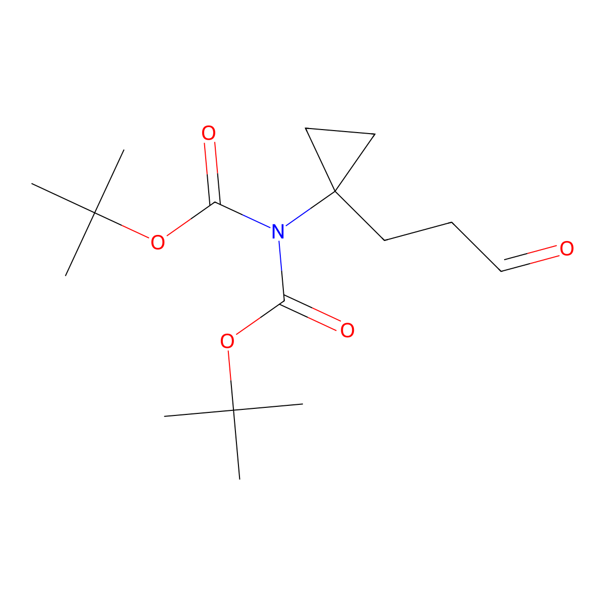 Tert-butyl n-[(tert-butoxy)carbonyl]-n-[1-(3-oxopropyl)cyclopropyl]carbamate molecular structure, CAS 2193065-48-2