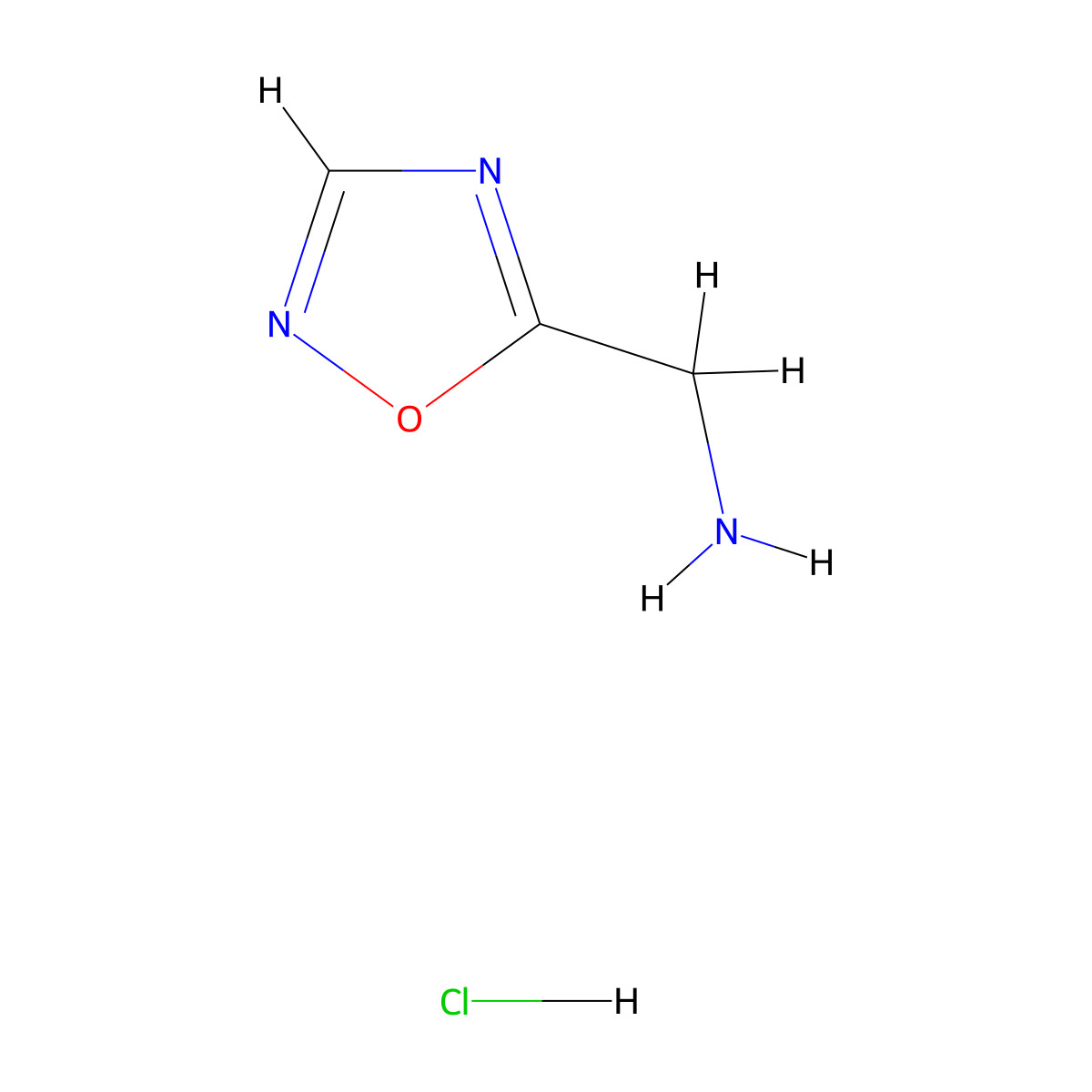 (1,2,4-Oxadiazol-5-yl)methanamine hydrochloride molecular structure, CAS 2193065-51-7