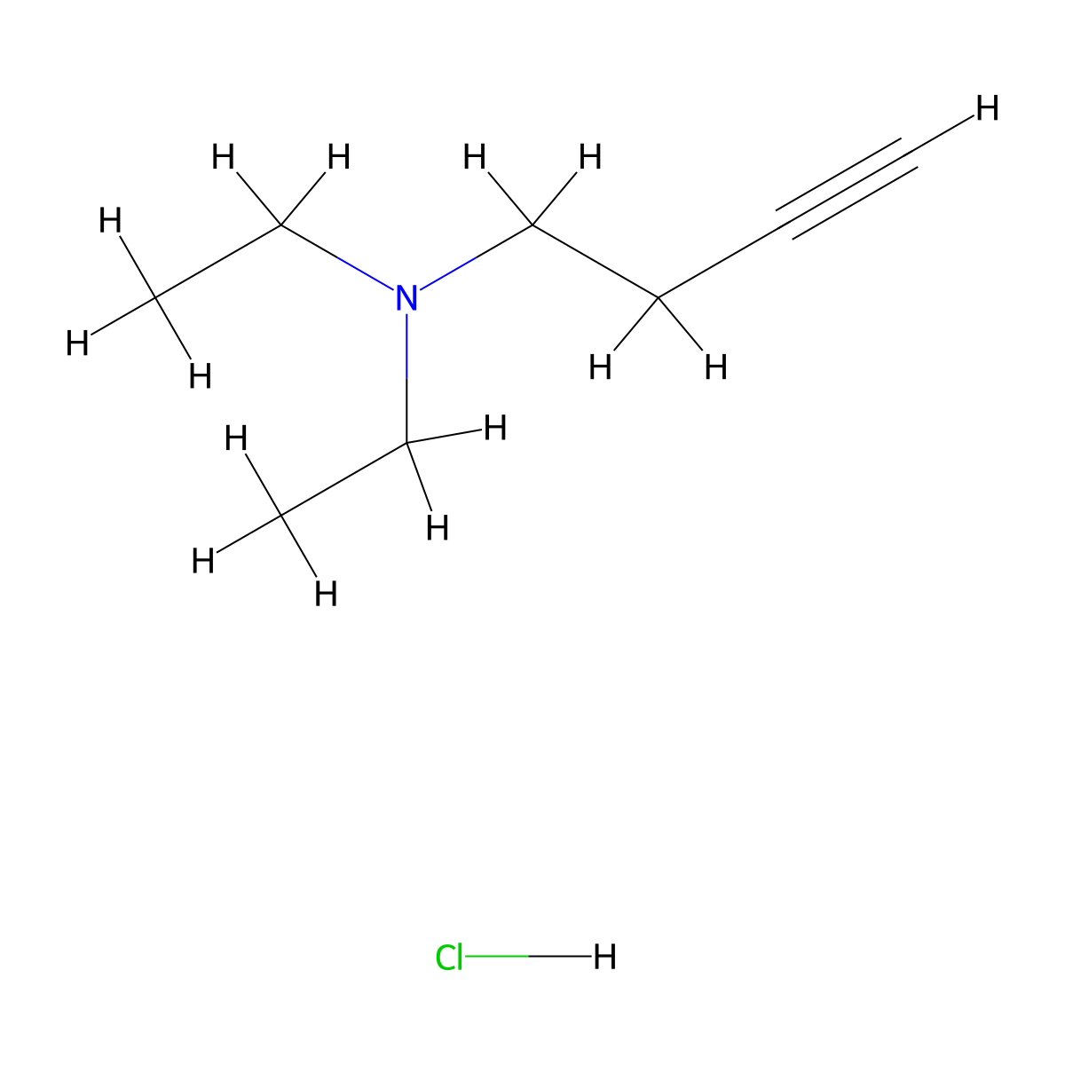 (But-3-yn-1-yl)diethylamine hydrochloride molecular structure, CAS 2193065-61-9