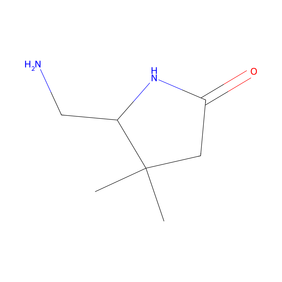 5-(Aminomethyl)-4,4-dimethylpyrrolidin-2-one molecular structure, CAS 2193065-64-2