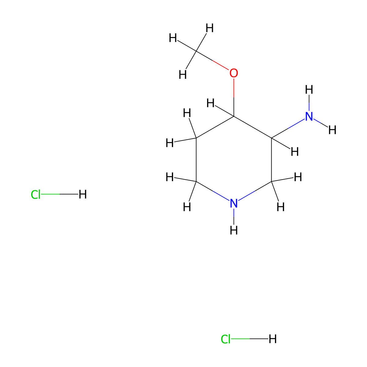 4-Methoxypiperidin-3-amine dihydrochloride molecular structure, CAS 2193065-67-5