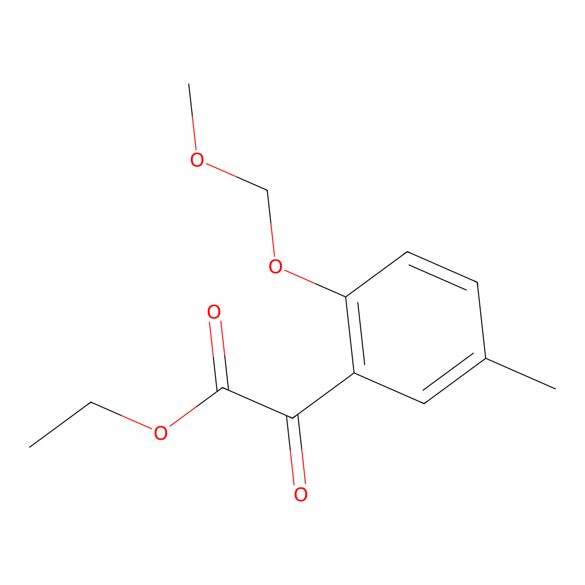 Ethyl 2-[2-(methoxymethoxy)-5-methylphenyl]-2-oxoacetate molecular structure, CAS 2193065-89-1