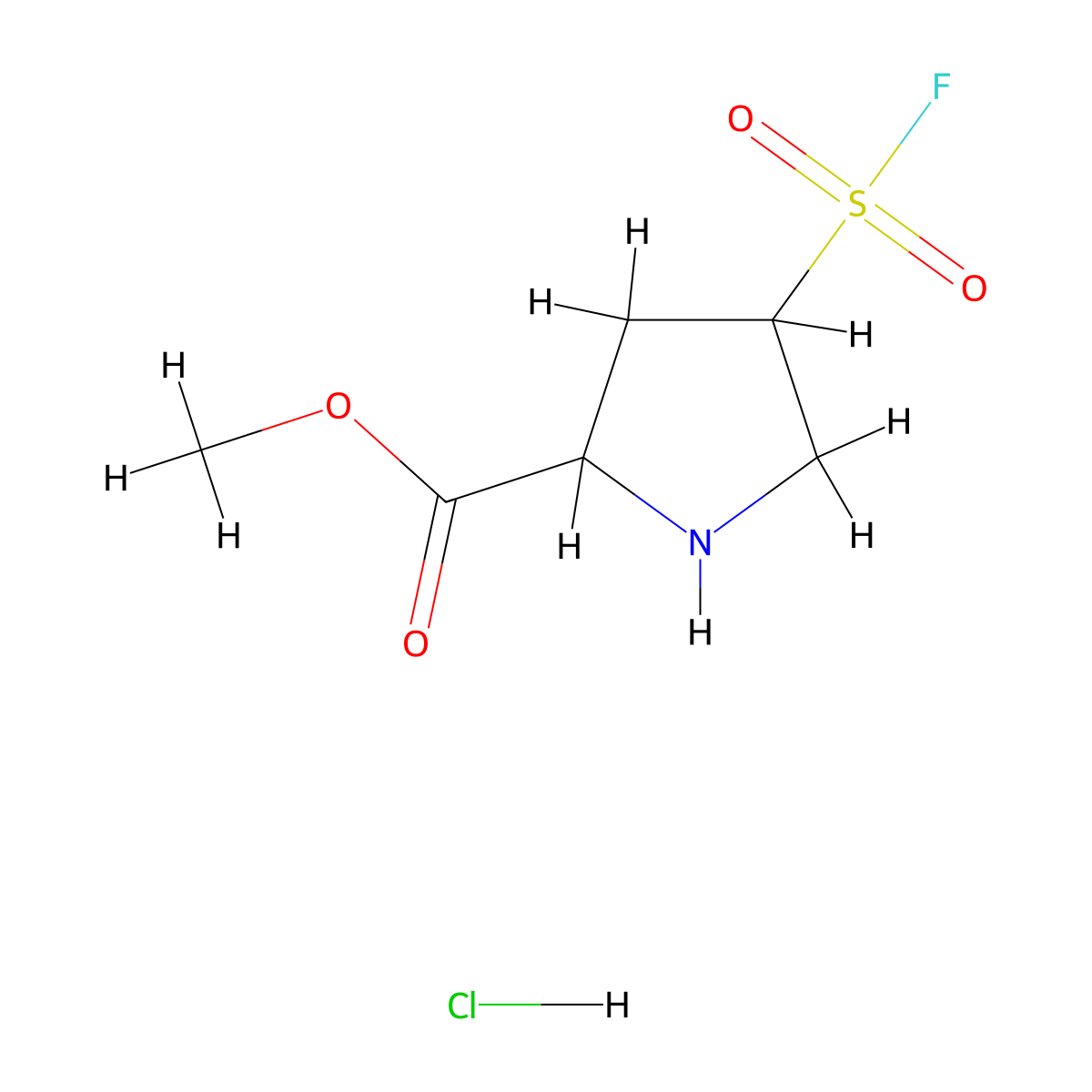 Methyl 4-(fluorosulfonyl)pyrrolidine-2-carboxylate hydrochloride molecular structure, CAS 2193066-58-7