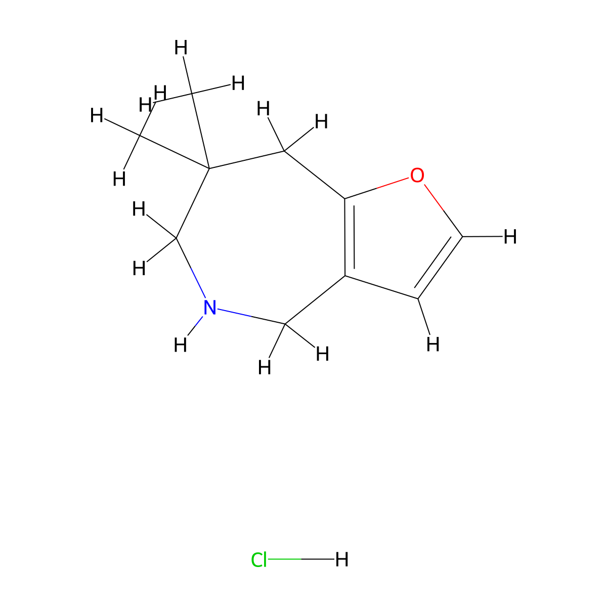 7,7-Dimethyl-4h,5h,6h,7h,8h-furo[3,2-c]azepine hydrochloride molecular structure, CAS 2193066-62-3