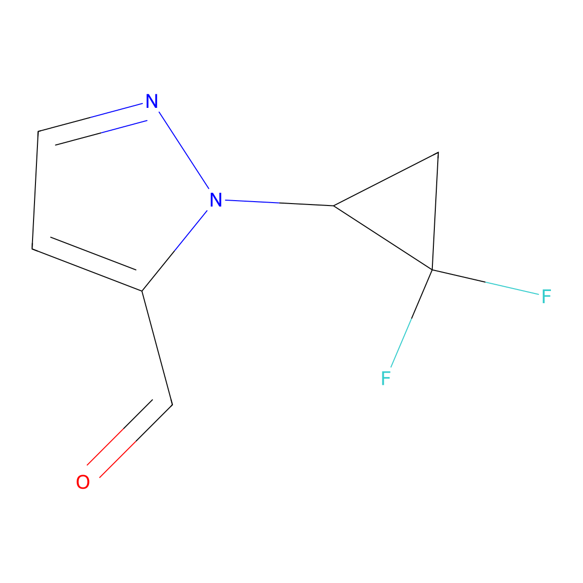 1-(2,2-Difluorocyclopropyl)-1H-pyrazole-5-carbaldehyde molecular structure, CAS 2193066-66-7
