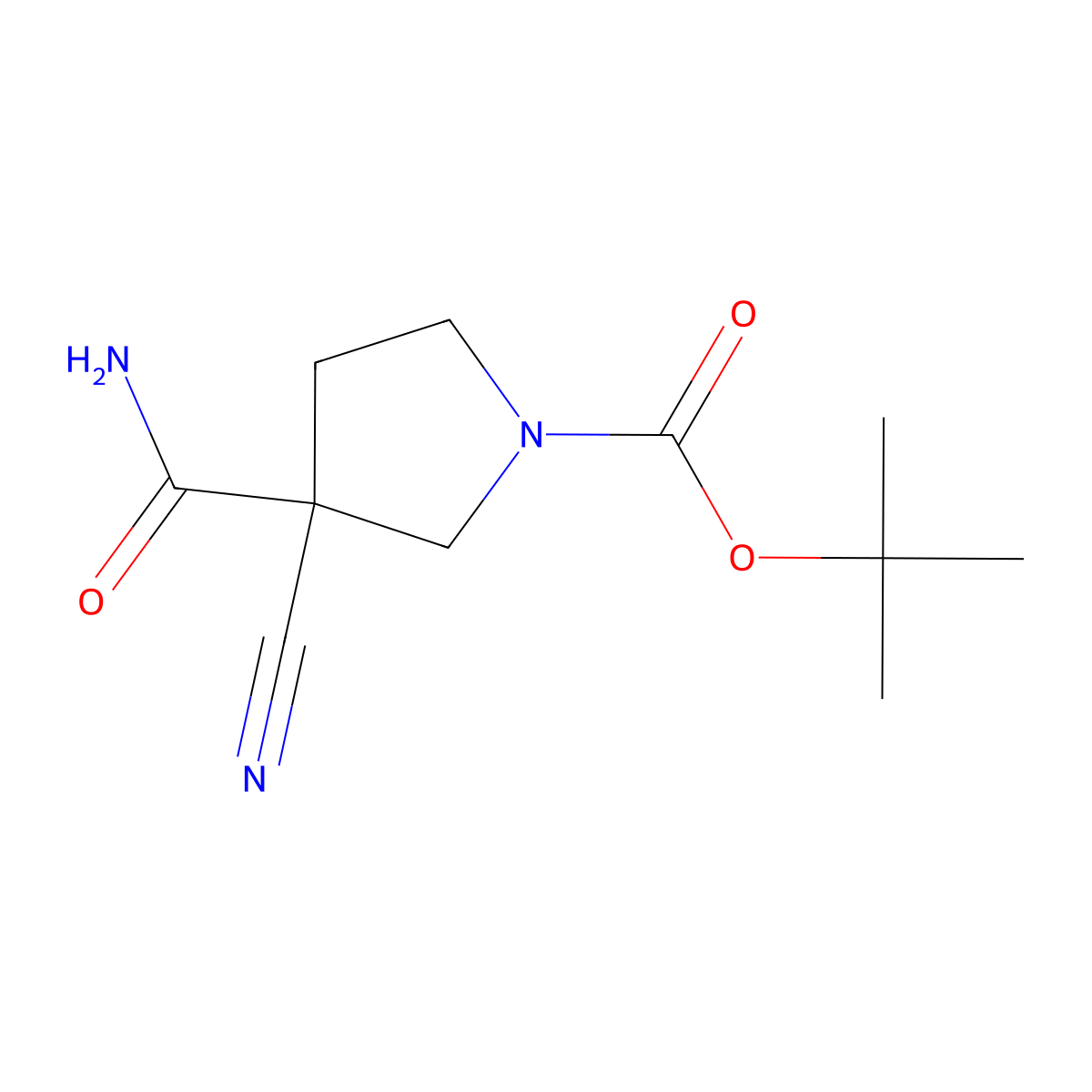 tert-Butyl 3-carbamoyl-3-cyanopyrrolidine-1-carboxylate molecular structure, CAS 2193066-69-0