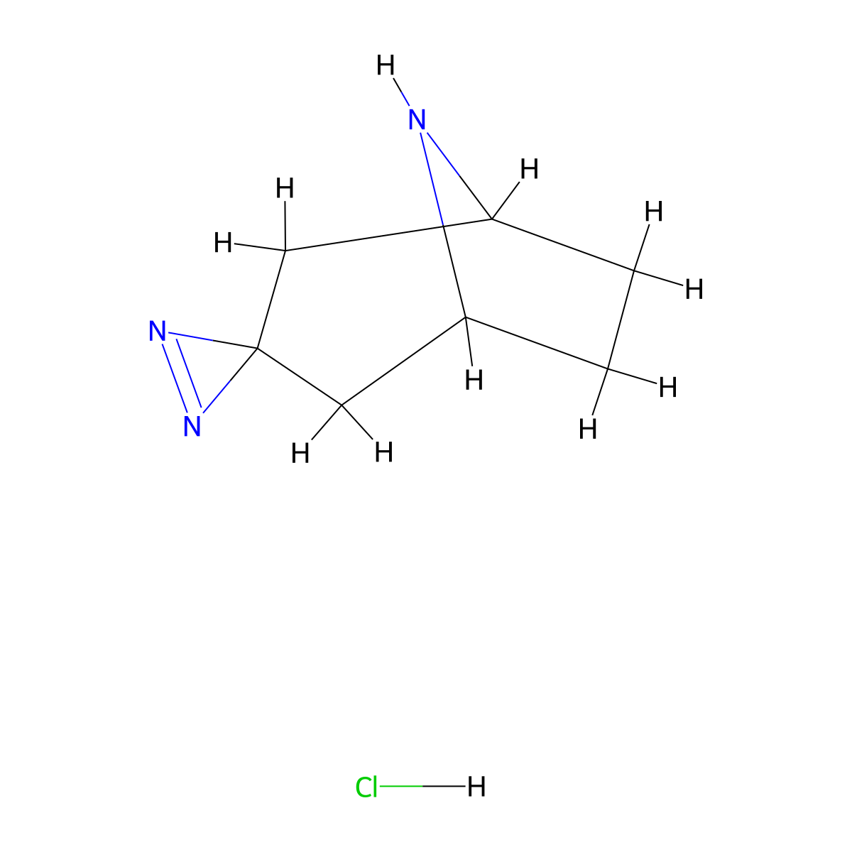 8-Azaspiro[bicyclo[3.2.1]octane-3,2'-diazirine] hydrochloride molecular structure, CAS 2193066-71-4