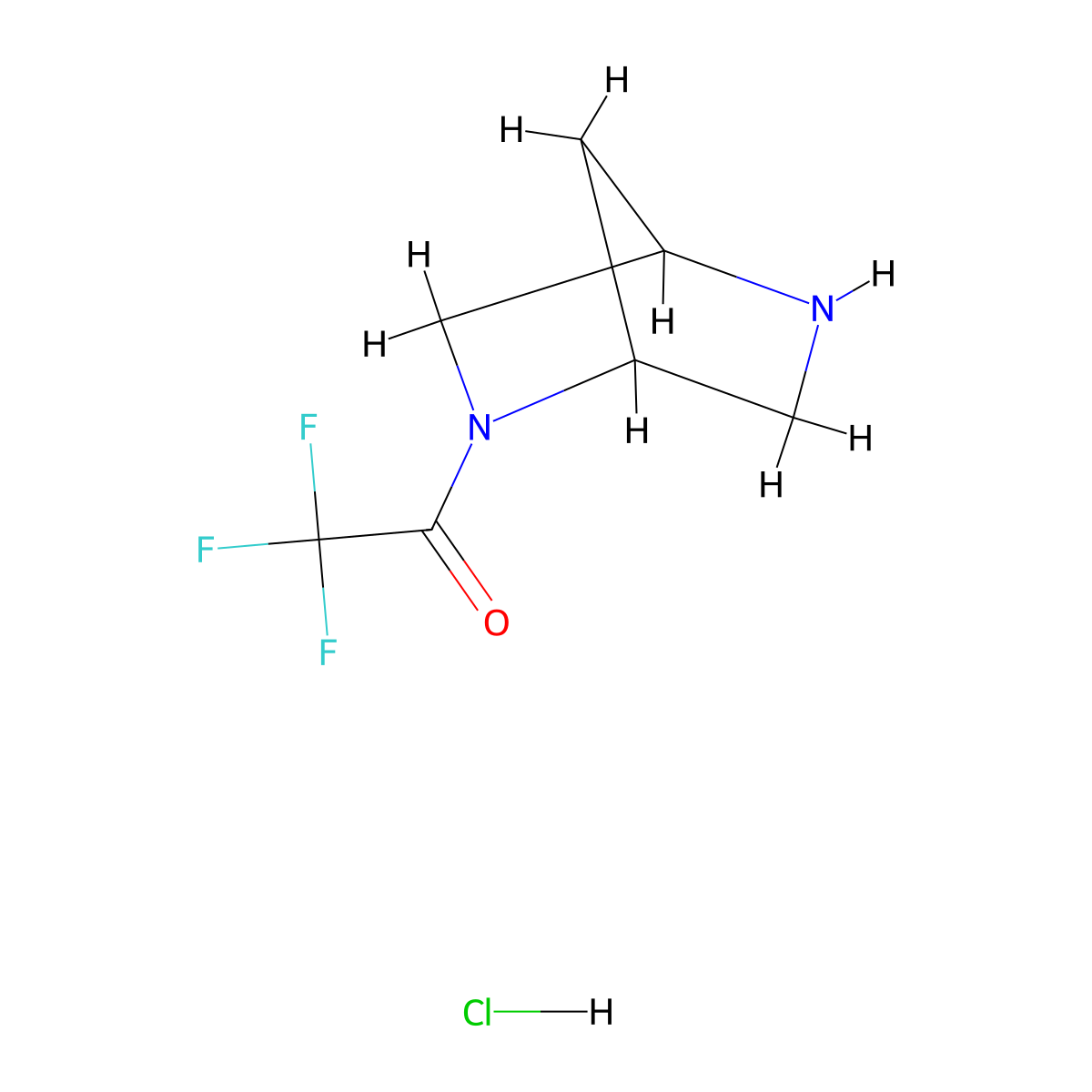 1-{2,5-Diazabicyclo[2.2.1]heptan-2-yl}-2,2,2-trifluoroethan-1-one hydrochloride molecular structure, CAS 2193066-94-1