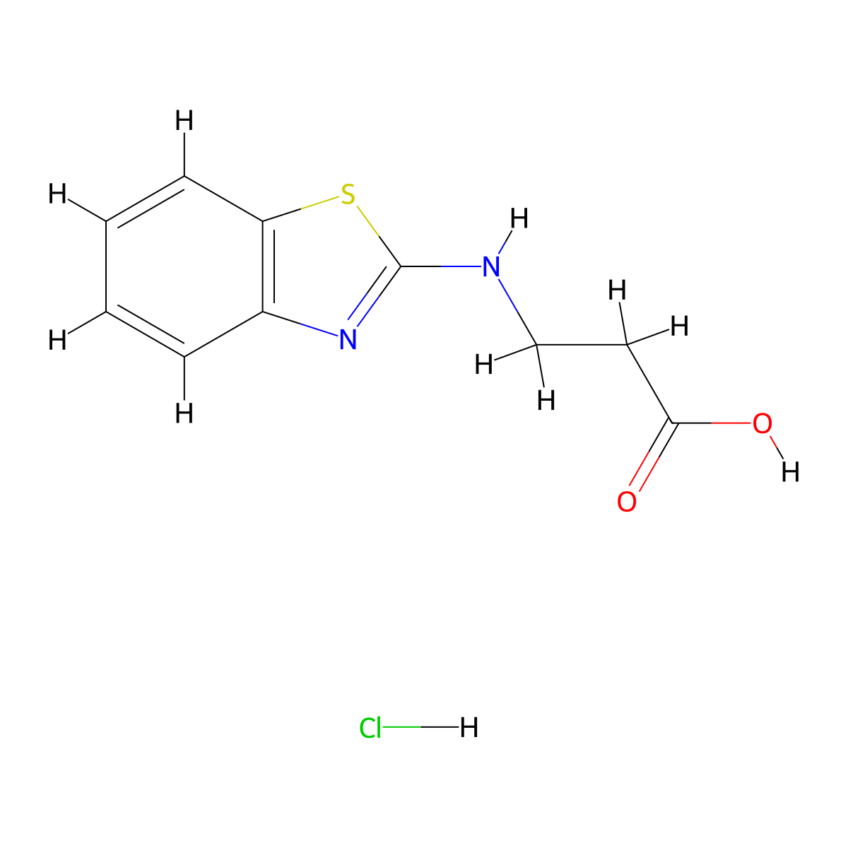 3-[(1,3-Benzothiazol-2-yl)amino]propanoic acid hydrochloride molecular structure, CAS 2193066-97-4