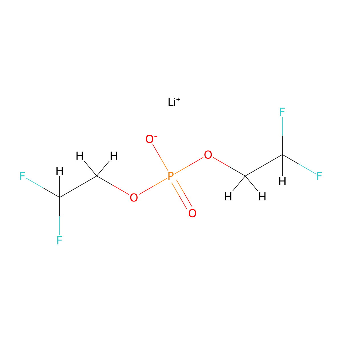 Lithium(1+) ion bis(2,2-difluoroethyl) phosphate molecular structure, CAS 2193067-01-3