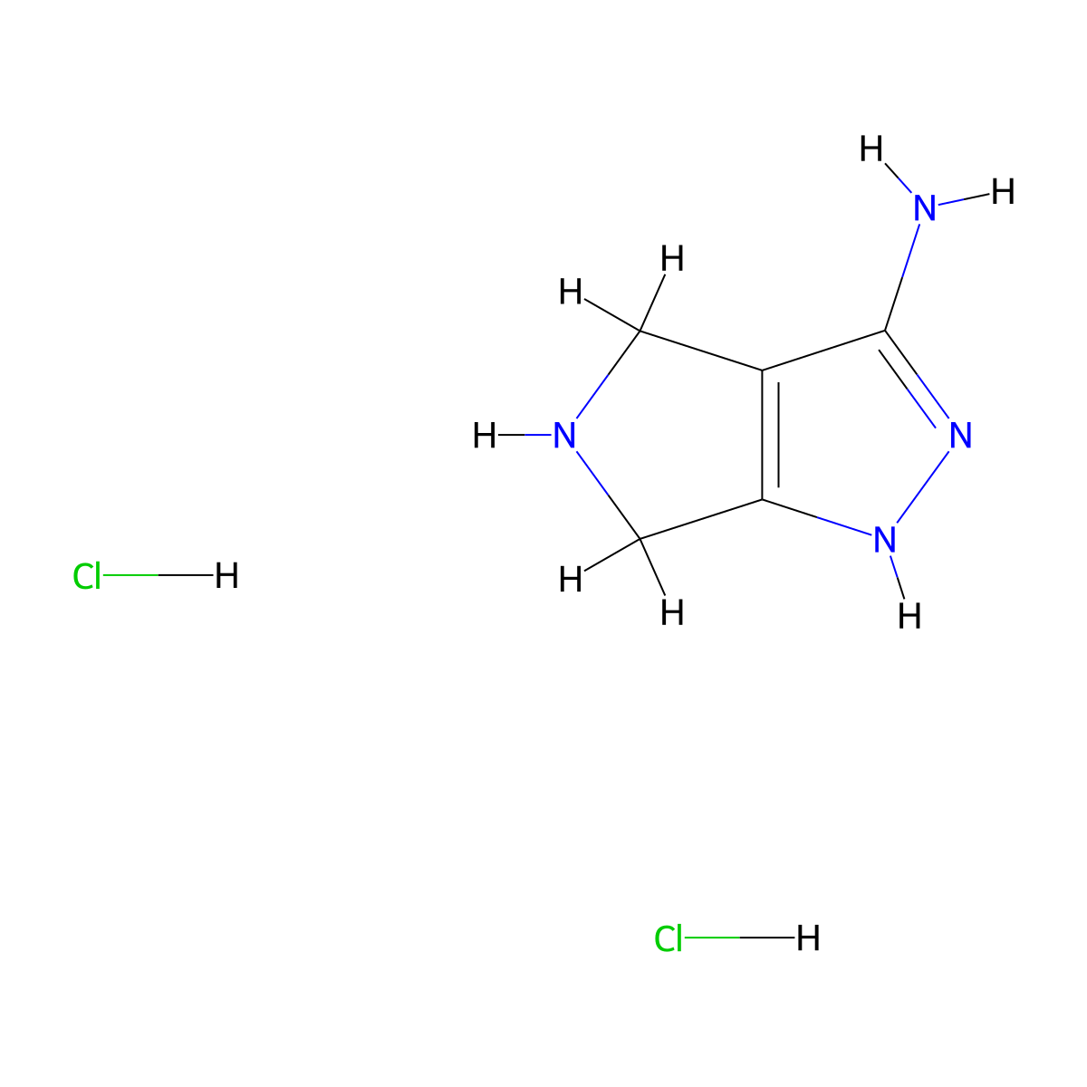 1,4,5,6-Tetrahydropyrrolo[3,4-c]pyrazol-3-amine dihydrochloride molecular structure, CAS 2193067-04-6