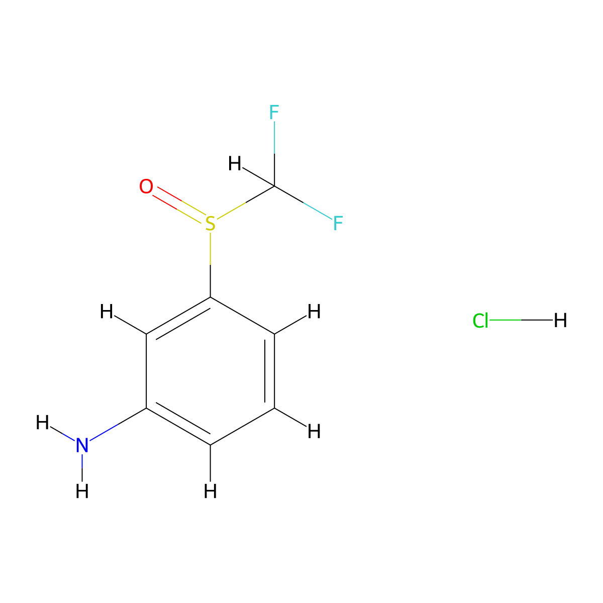 3-Difluoromethanesulfinylaniline hydrochloride molecular structure, CAS 2193067-07-9