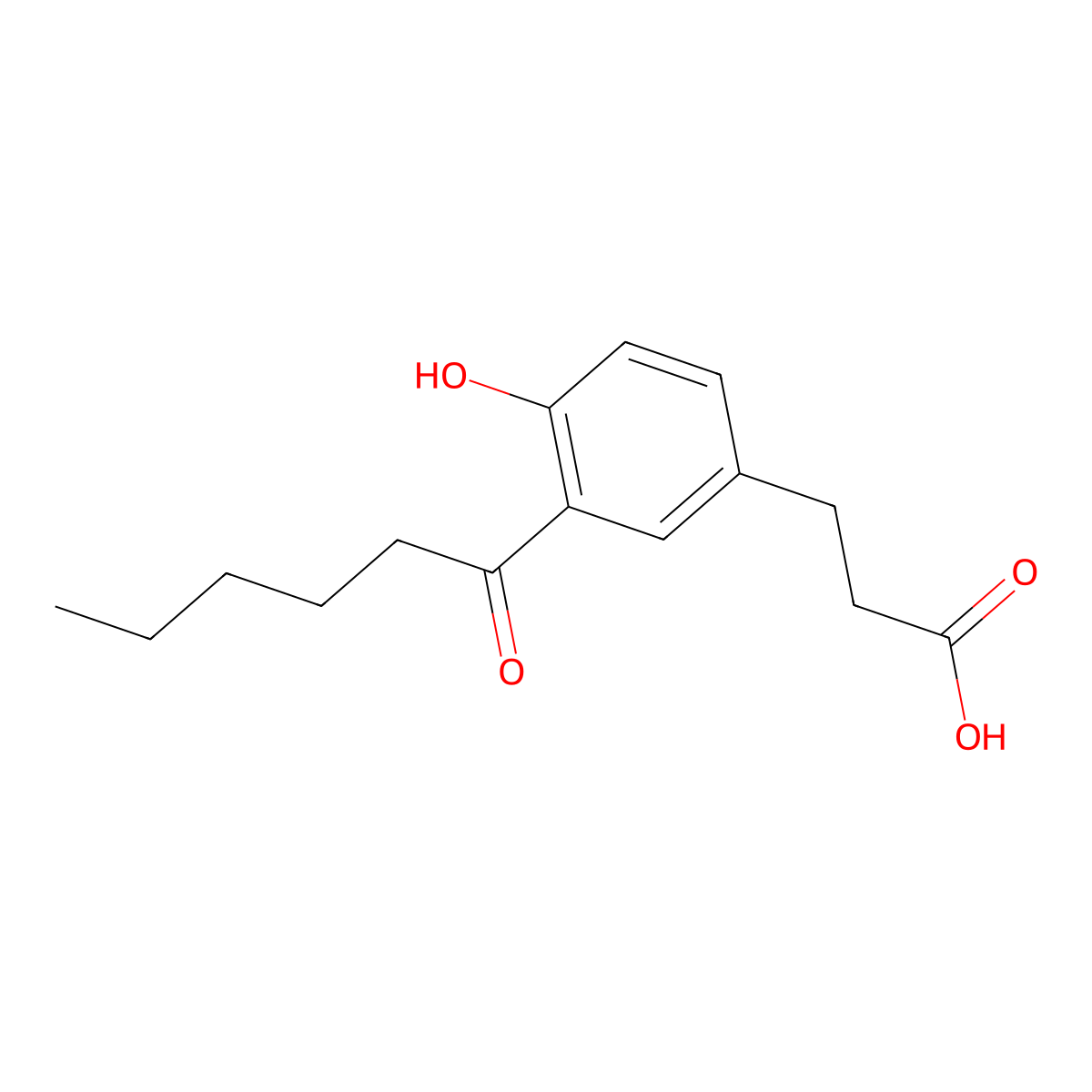 3-(3-Hexanoyl-4-hydroxyphenyl)propanoic acid molecular structure, CAS 2193067-10-4