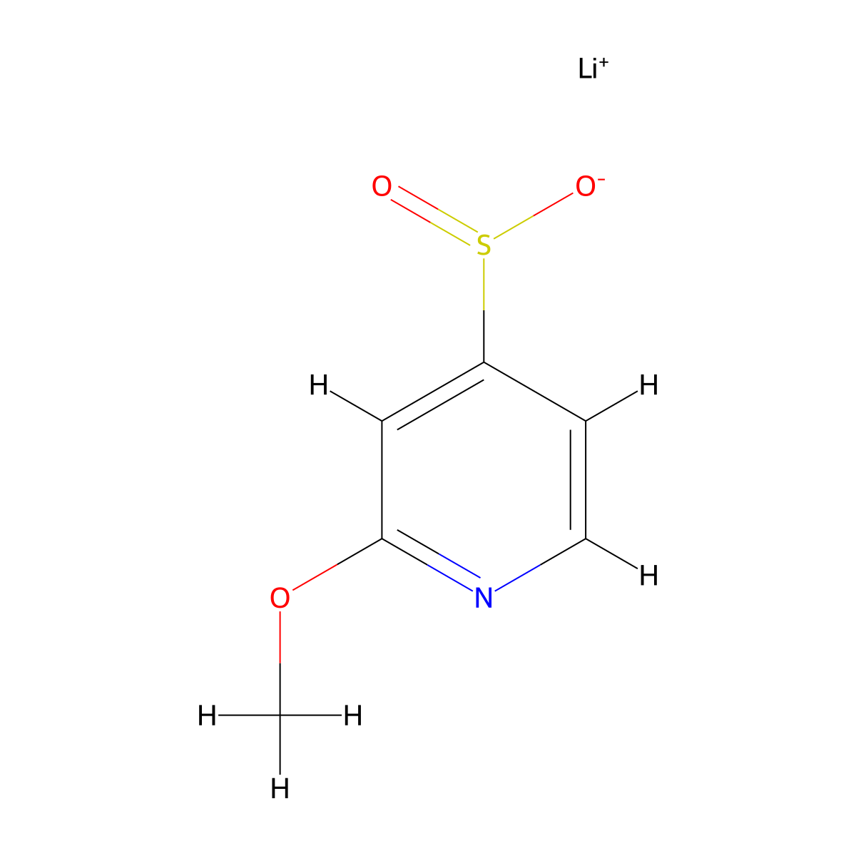 Lithium(1+) ion 2-methoxypyridine-4-sulfinate molecular structure, CAS 2193067-14-8
