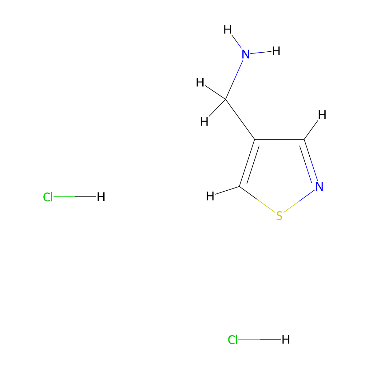 1-(1,2-Thiazol-4-yl)methanamine dihydrochloride molecular structure, CAS 2193067-17-1