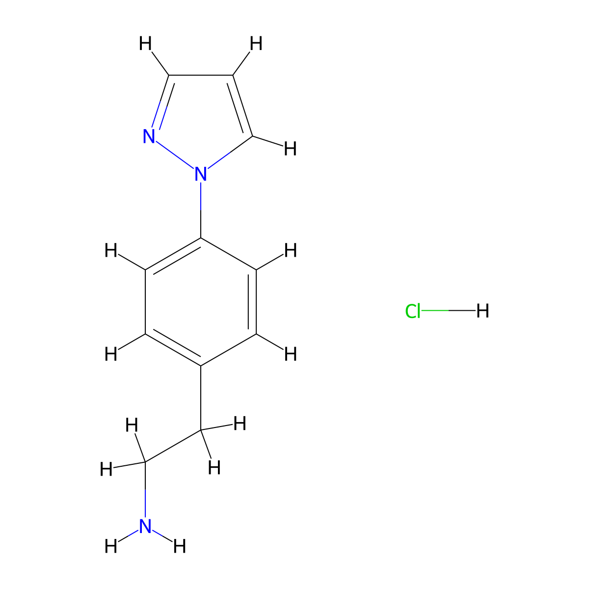 2-[4-(1H-pyrazol-1-yl)phenyl]ethan-1-amine hydrochloride molecular structure, CAS 2193067-34-2