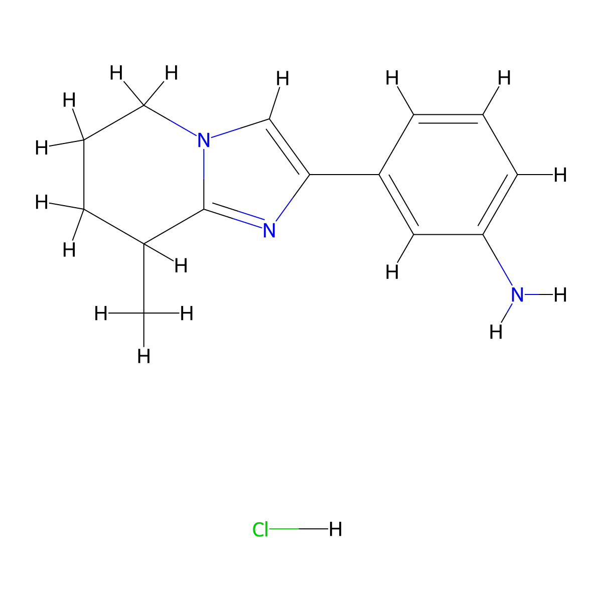 3-(8-methyl-5H,6H,7H,8H-imidazo(1,2-a)pyridin-2-yl)aniline hydrochloride molecular structure, CAS 2193067-35-3