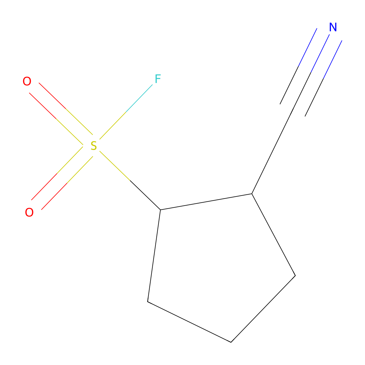 2-Cyanocyclopentane-1-sulfonyl fluoride molecular structure, CAS 2193067-44-4