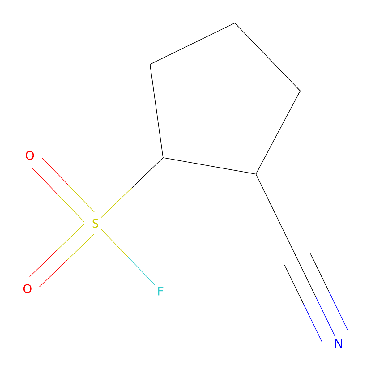 2-Cyanocyclopentane-1-sulfonyl fluoride molecular structure, CAS 2193067-44-4