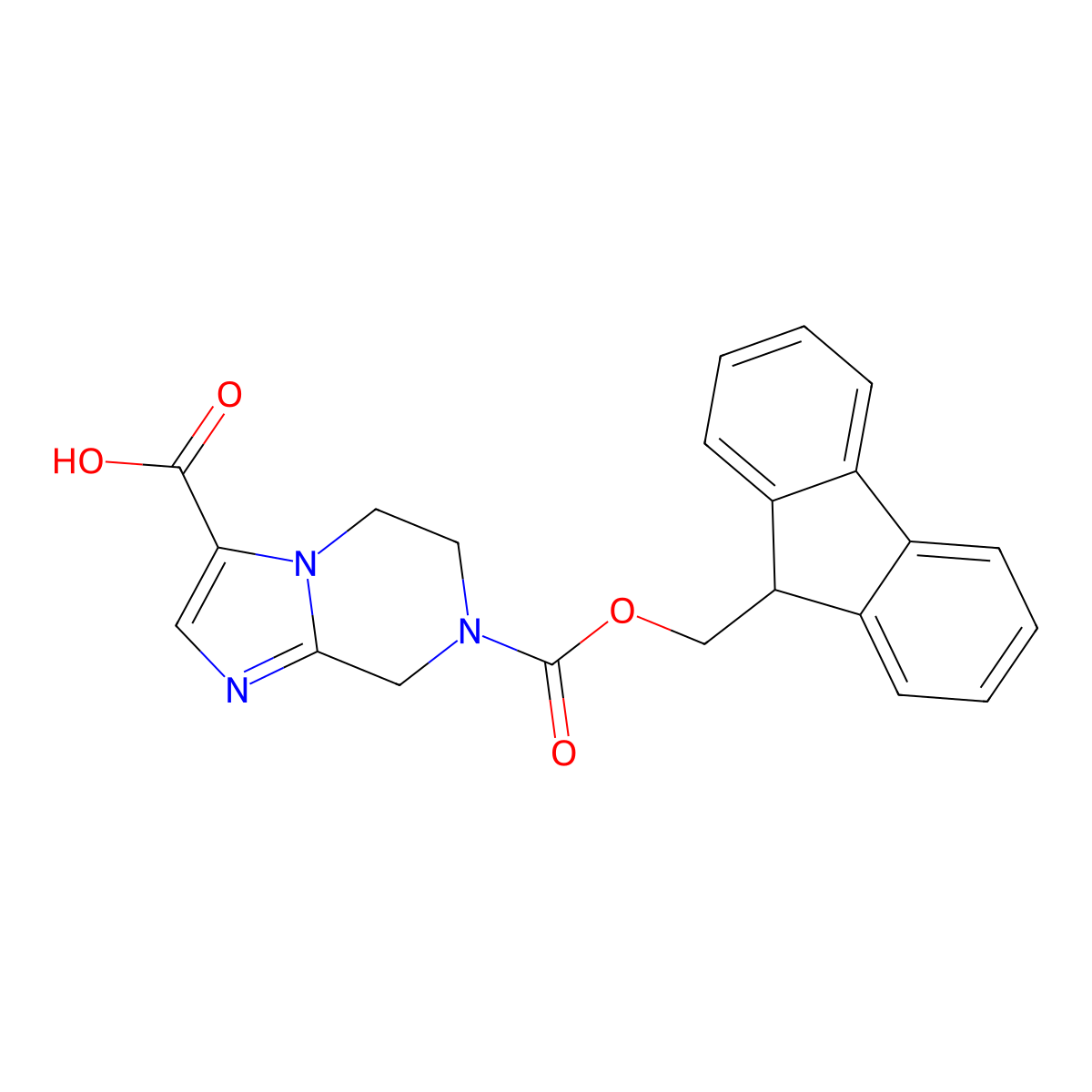7-{[(9H-fluoren-9-yl)methoxy]carbonyl}-5H,6H,7H,8H-imidazo[1,2-a]pyrazine-3-carboxylic acid molecular structure, CAS 2193067-45-5