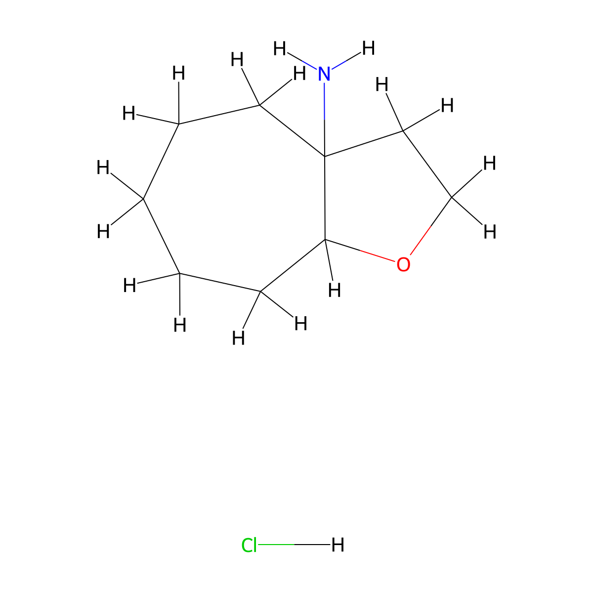 octahydro-2H-cyclohepta[b]furan-3a-amine hydrochloride molecular structure, CAS 2193067-46-6