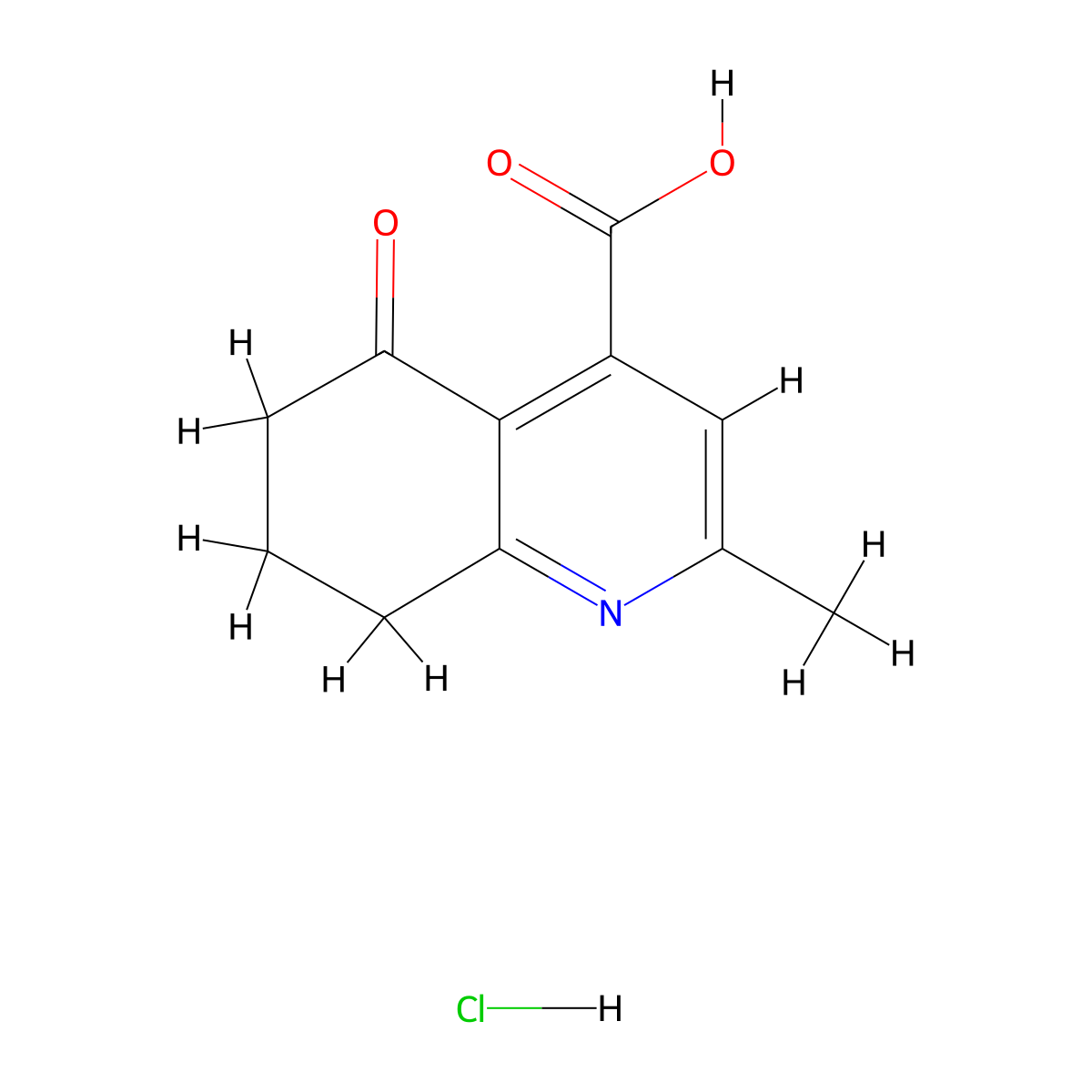 2-Methyl-5-oxo-5,6,7,8-tetrahydroquinoline-4-carboxylic acid hydrochloride molecular structure, CAS 2193067-49-9