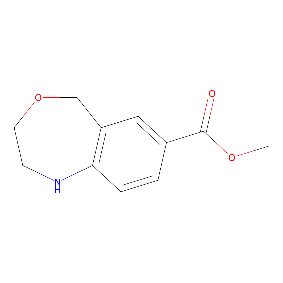 Methyl 1,2,3,5-tetrahydro-4,1-benzoxazepine-7-carboxylate molecular structure, CAS 2193067-61-5