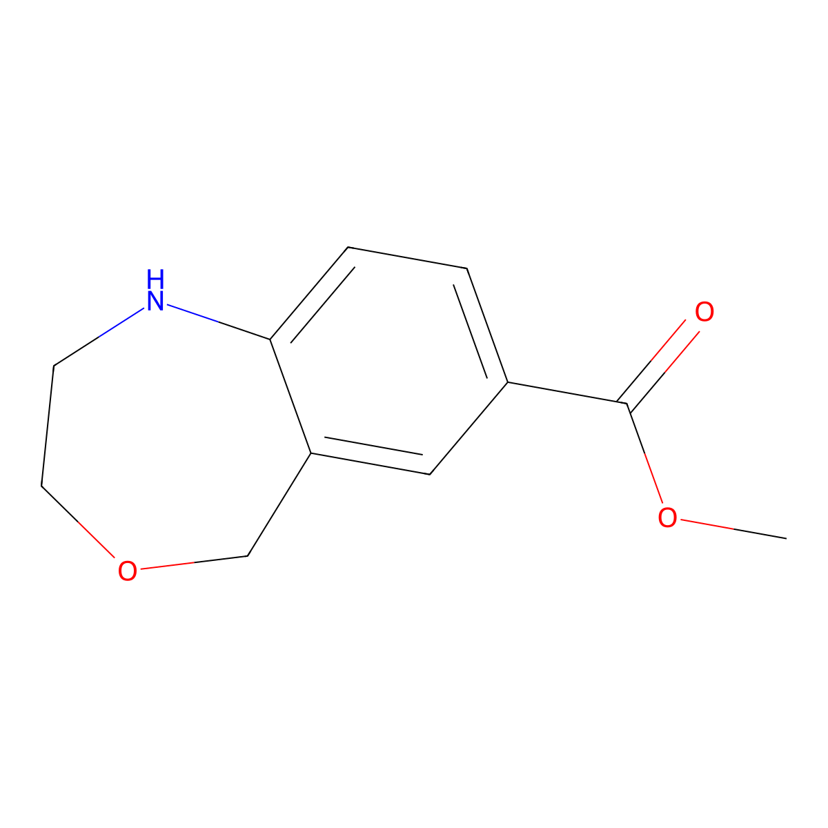 Methyl 1,2,3,5-tetrahydro-4,1-benzoxazepine-7-carboxylate molecular structure, CAS 2193067-61-5