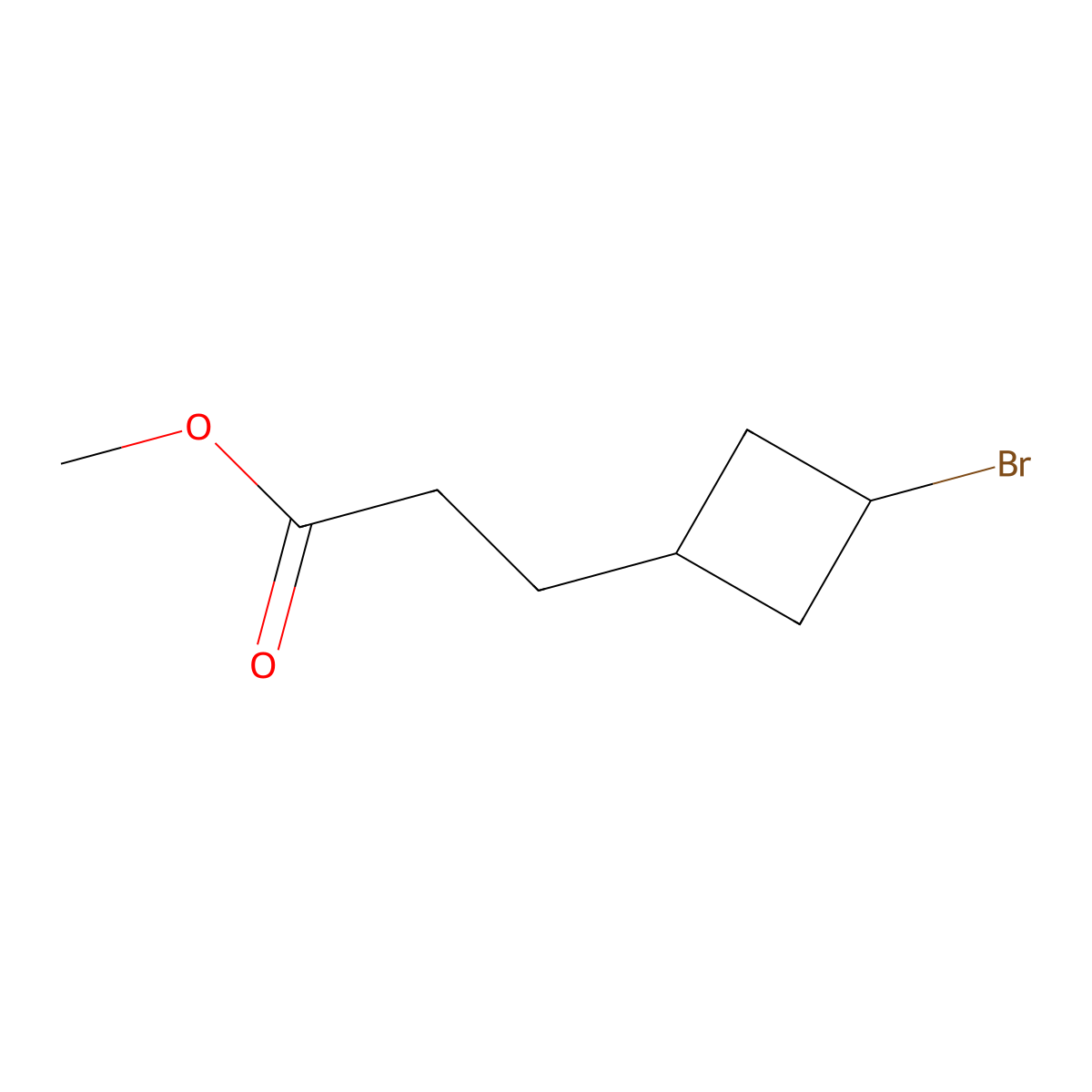 Methyl 3-(3-bromocyclobutyl)propanoate molecular structure, CAS 2193067-66-0