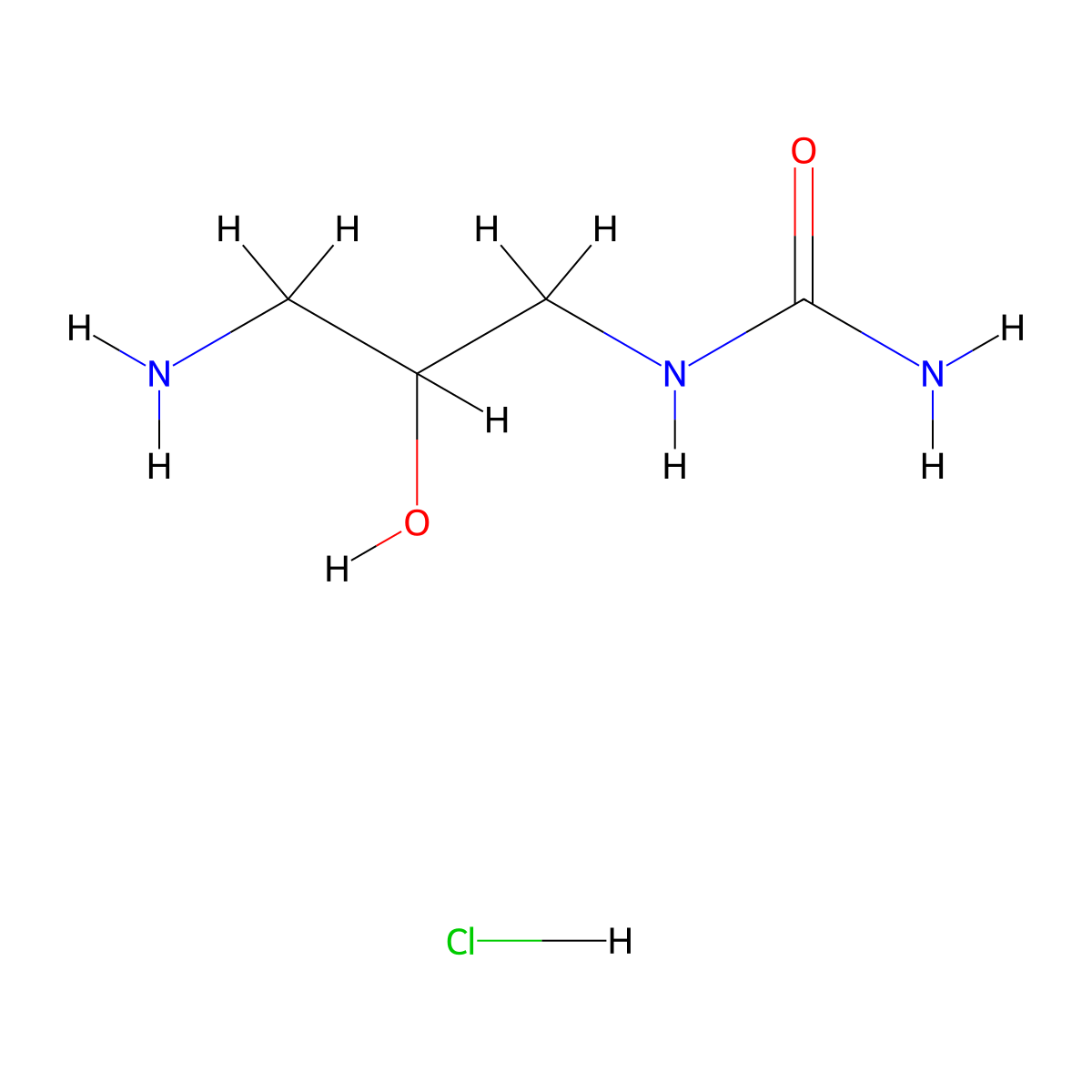 (3-Amino-2-hydroxypropyl)urea hydrochloride molecular structure, CAS 2193067-78-4