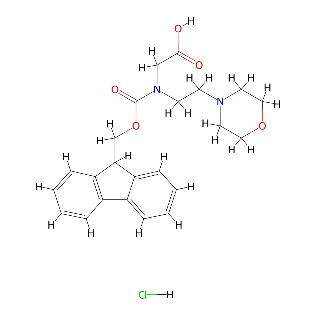 2-({[(9H-fluoren-9-yl)methoxy]carbonyl}[2-(morpholin-4-yl)ethyl]amino)acetic acid hydrochloride molecular structure, CAS 2193067-82-0