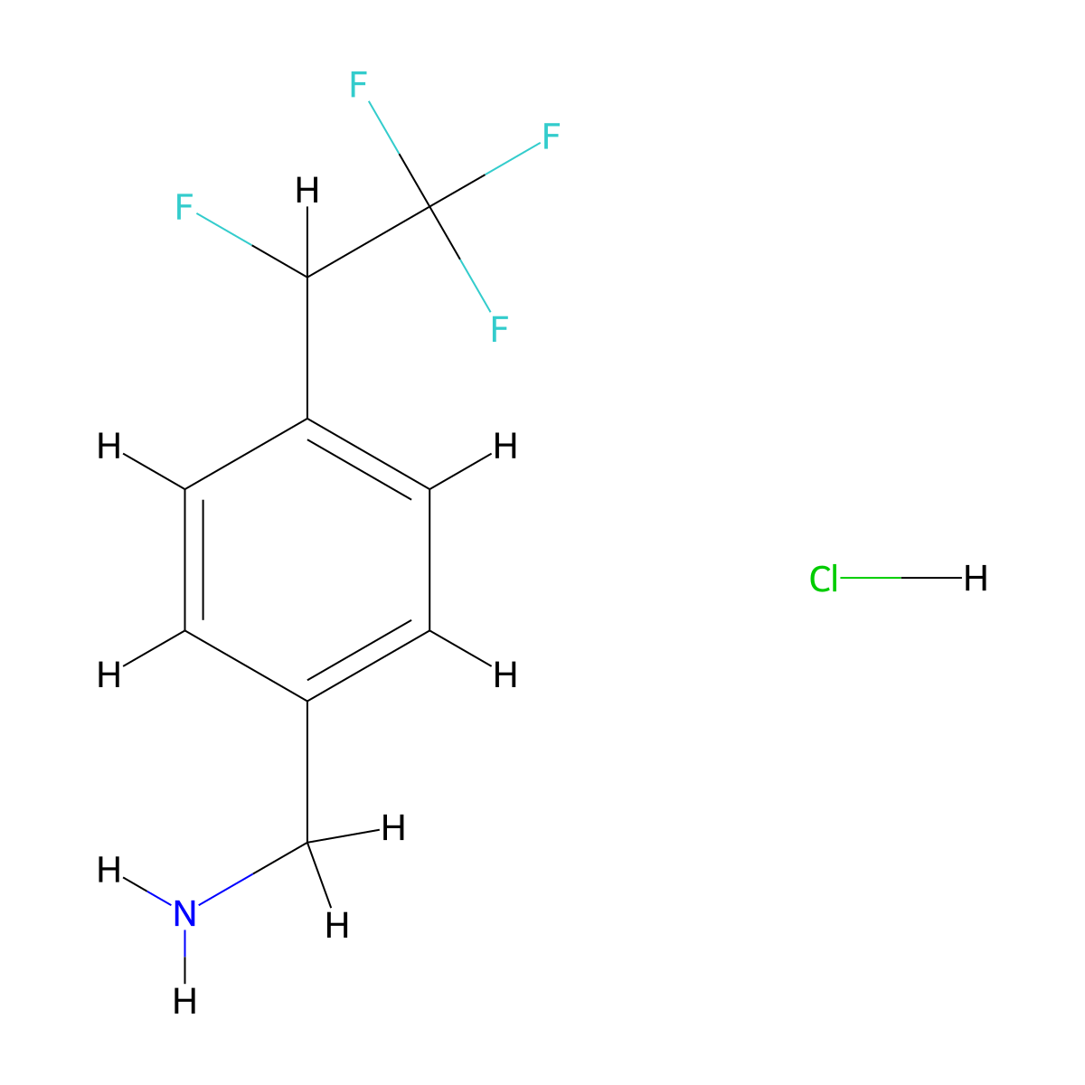 [4-(1,2,2,2-Tetrafluoroethyl)phenyl]methanamine hydrochloride molecular structure, CAS 2193067-83-1
