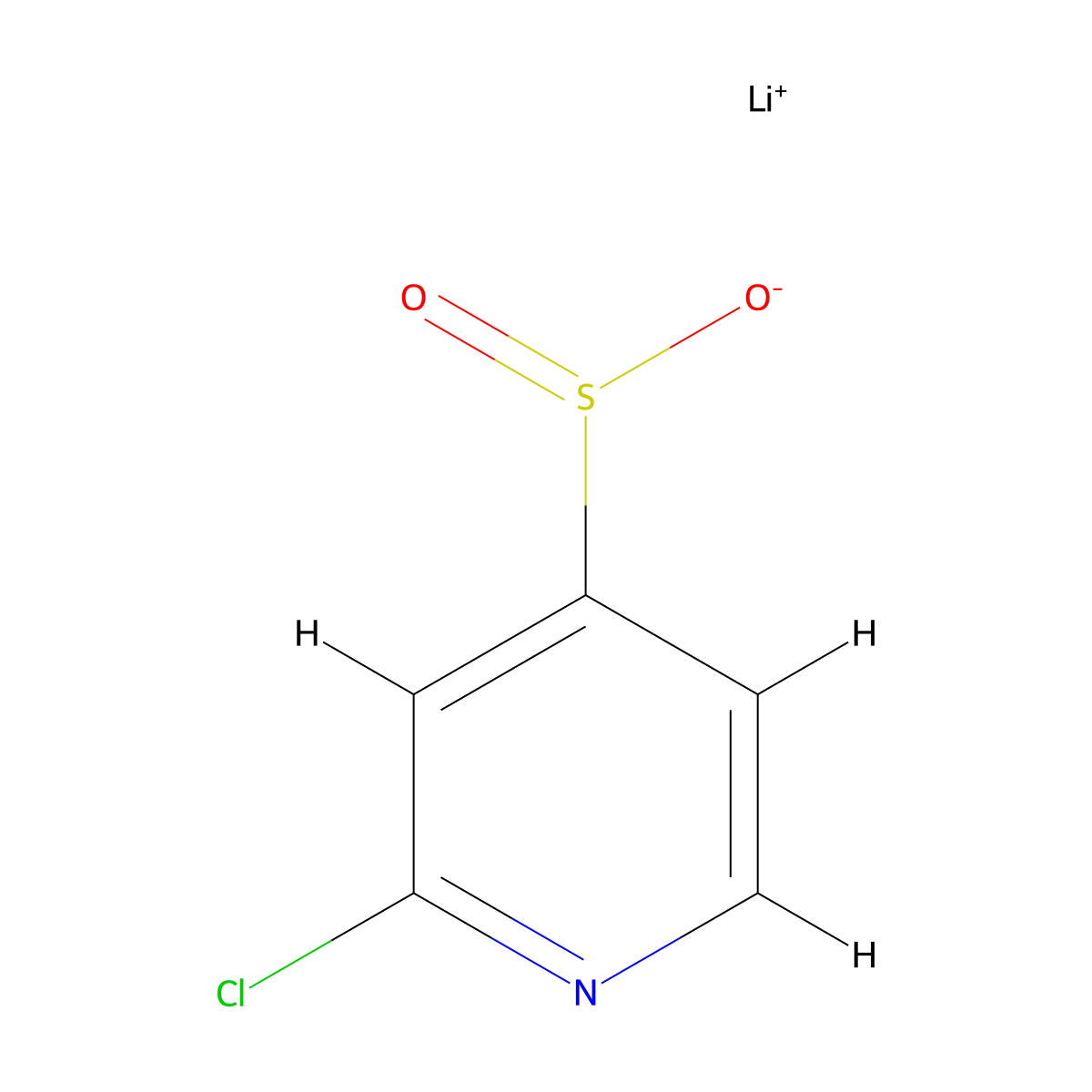 Lithium(1+) ion 2-chloropyridine-4-sulfinate molecular structure, CAS 2193067-89-7